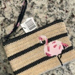 *NEW* Vera Bradley Navy & Brown Flamingo Wristlet